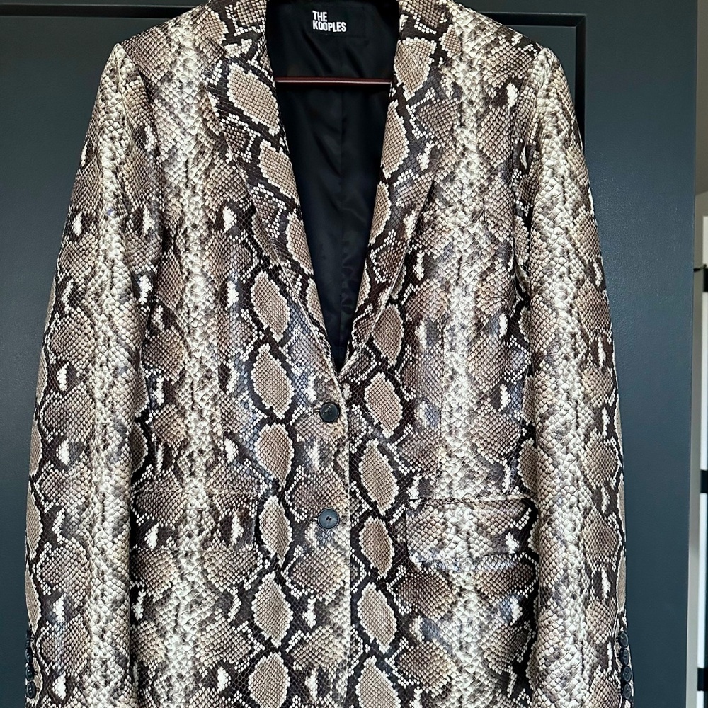 🔥 NWT The Kooples Leather Snakeskin-Effect Blazer | 100% Calfskin | RARE $1115 - Picture 8 of 13